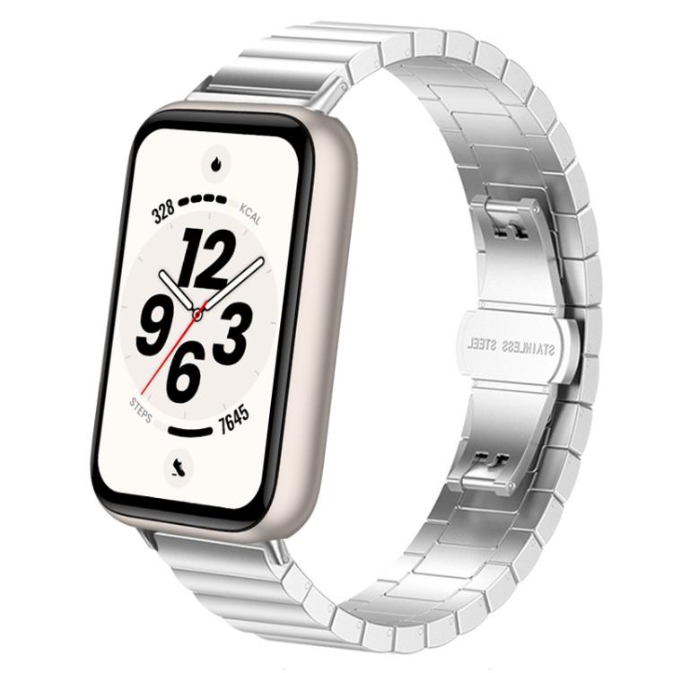 Cinturino per orologio in acciaio inossidabile con chiusura a farfalla a una perlina., For Honor Band 11 / Band 11 Pro