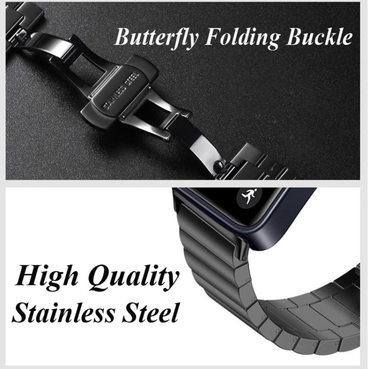 Cinturino per orologio in acciaio inossidabile con chiusura a farfalla a una perlina., For Honor Band 11 / Band 11 Pro