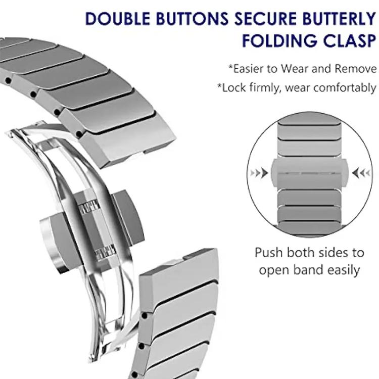Cinturino per orologio in acciaio inossidabile con chiusura a farfalla a una perlina., For Honor Band 11 / Band 11 Pro