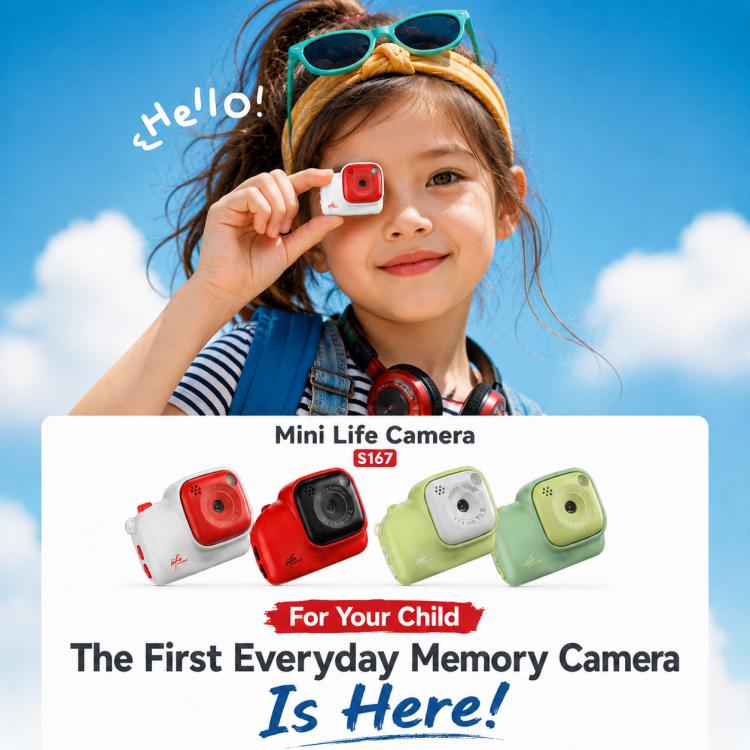 Mini fotocamera lifestyle S167 da 2 MP HD con schermo a colori da 1,47 pollici, No Memory, 8G, 16G, 32G