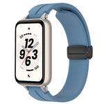 Cinturino per orologio in silicone tinta unita con chiusura magnetica pieghevole nera., For Honor Band 11 / Band 11 Pro