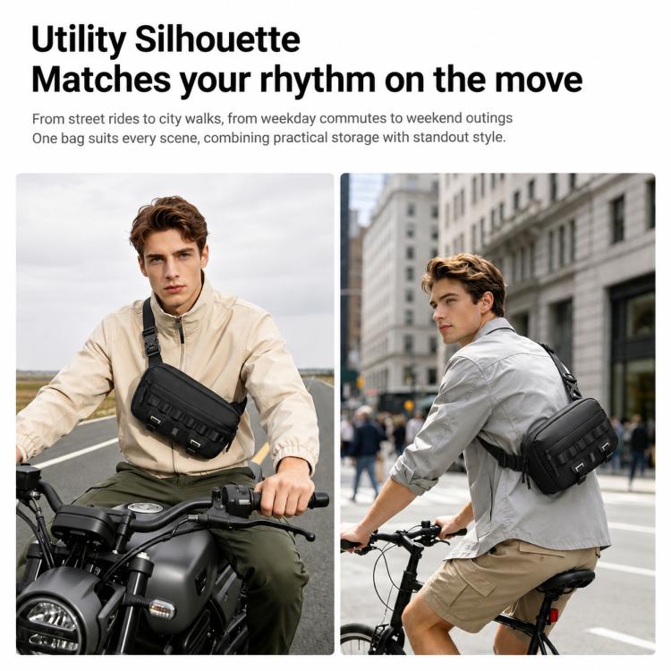 Borsa a tracolla da uomo OZUKO per attività all'aperto, ciclismo, abbigliamento urbano, tecnologia e pendolarismo.