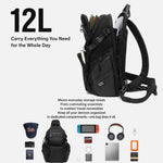OZUKO Borsa a tracolla/petto multifunzionale da uomo, grande capacità, 12 litri, per ciclismo all'aperto.