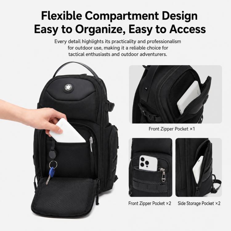 OZUKO Borsa a tracolla da uomo di grande capacità, 11 litri, ideale per attività all'aperto, tecnologia e pendolarismo.