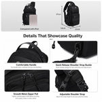 OZUKO Borsa a tracolla da uomo di grande capacità, 11 litri, ideale per attività all'aperto, tecnologia e pendolarismo.