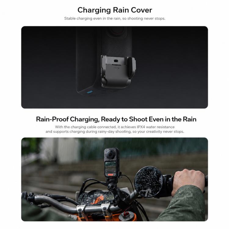 Cover antipioggia per ricarica Insta360 X6 con protezione IPX4