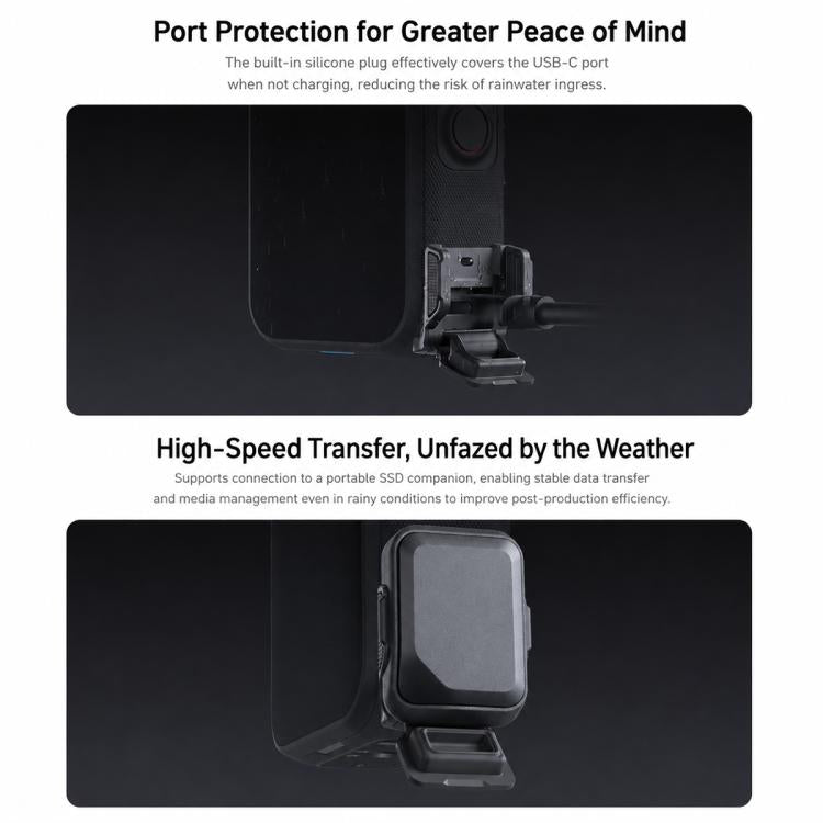 Cover antipioggia per ricarica Insta360 X6 con protezione IPX4