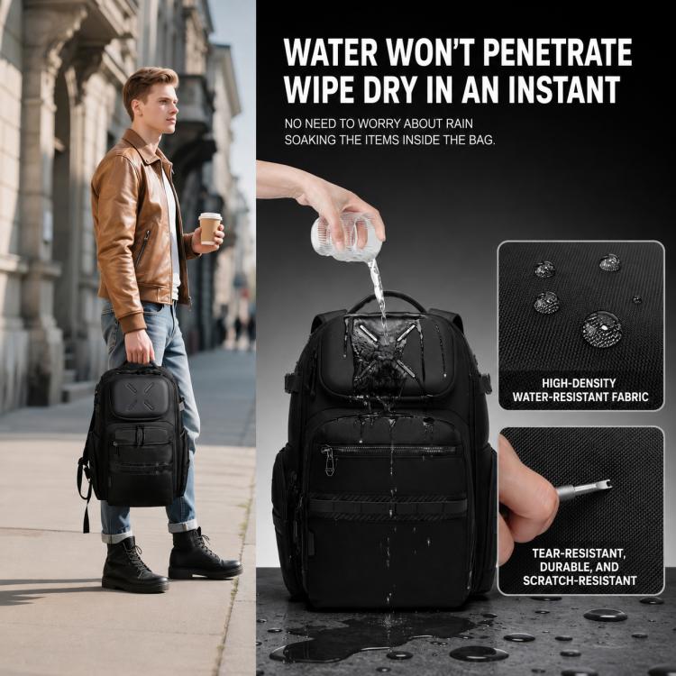 Zaino da uomo OZUKO di grande capacità, impermeabile, ideale per laptop, pendolarismo e scuola.