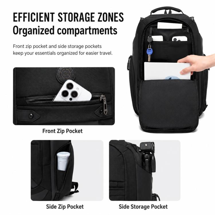 Zaino da lavoro da uomo OZUKO, capiente e impermeabile, per laptop da 15,6 pollici.