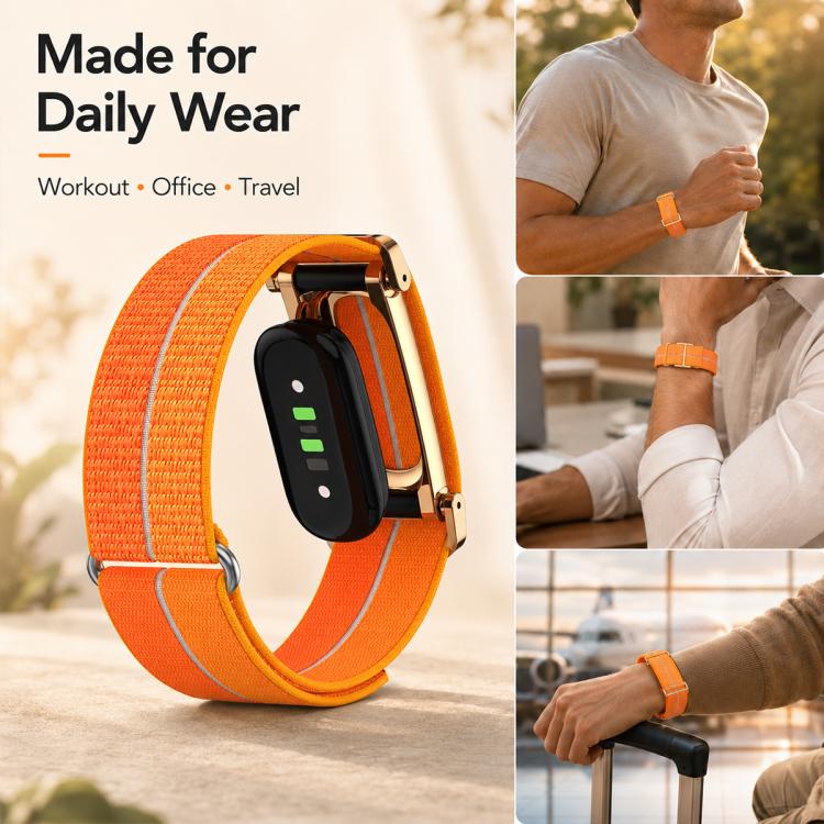 Cinturino per orologio xDfind in nylon traspirante con cassa in metallo, filato di piuma integrato e lavorazione a immersione., For Google Fitbit Air