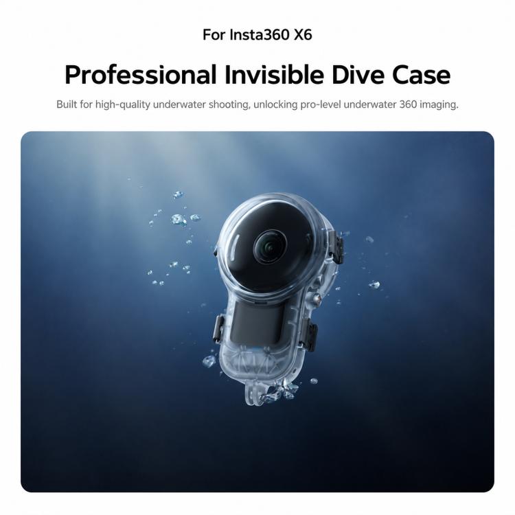 Custodia subacquea invisibile impermeabile fino a 60 metri per Insta360 X6