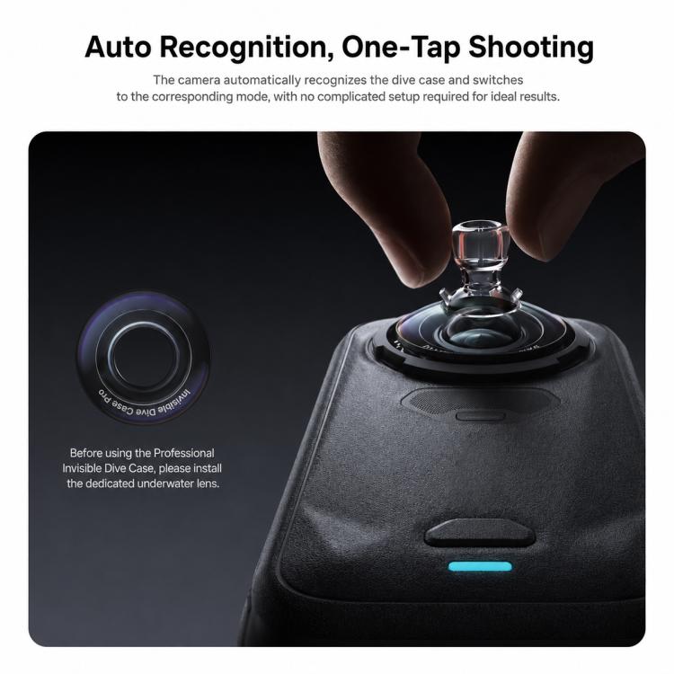 Custodia subacquea invisibile impermeabile fino a 60 metri per Insta360 X6