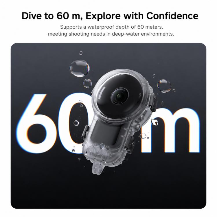 Custodia subacquea invisibile impermeabile fino a 60 metri per Insta360 X6