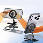 D73-1 Supporto magnetico per telefono pieghevole a doppia faccia, girevole a 360 gradi, per un utilizzo in qualsiasi situazione