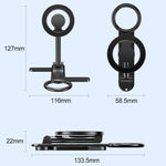 D73-1 Supporto magnetico per telefono pieghevole a doppia faccia, girevole a 360 gradi, per un utilizzo in qualsiasi situazione