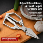Forbici da cucina multifunzione per pollame LsCook in acciaio inossidabile 3Cr13, Kitchen Poultry Shears