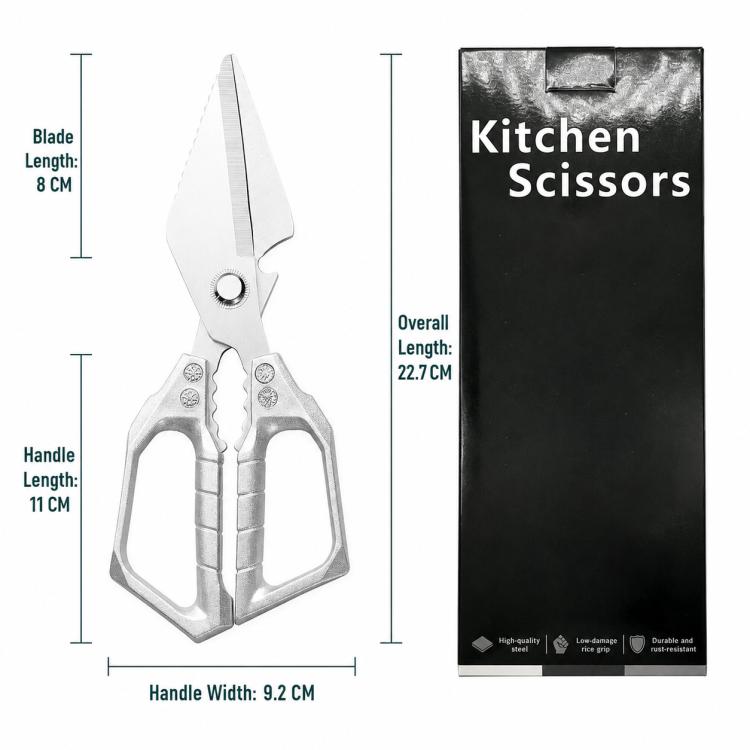 Forbici da cucina multifunzione per pollame LsCook in acciaio inossidabile 3Cr13, Kitchen Poultry Shears