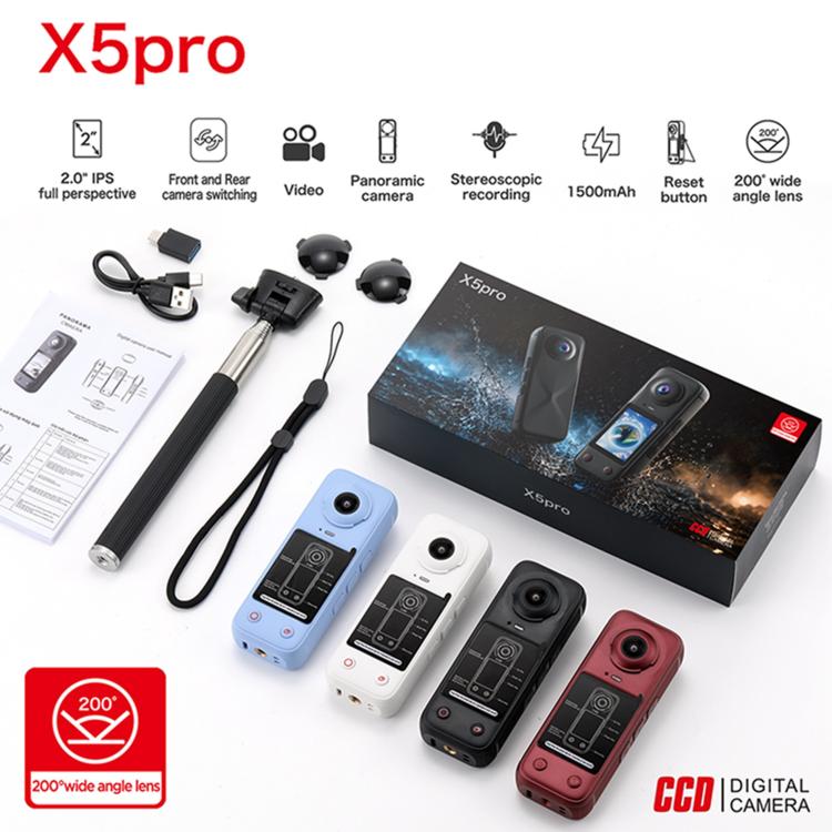Action Camera X5 Pro 4K con schermo 2.0 pollici e angolo 200°