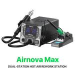 MECHANIC AirNova MAX 1200W Stazione di rilavorazione per saldatura ad aria calda a doppia stazione con controllo intelligente e controllo intelligente, EU Plug, US Plug