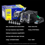 MECHANIC AirNova MAX 1200W Stazione di rilavorazione per saldatura ad aria calda a doppia stazione con controllo intelligente e controllo intelligente, EU Plug, US Plug