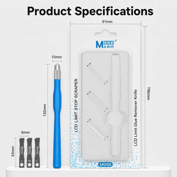 Coltello per la rimozione della colla del limite LCD MaAnt M098