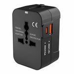 Adattatore da viaggio universale PD20W QC18W con presa di corrente multifunzione e caricatore integrato., PD20W+QC18W