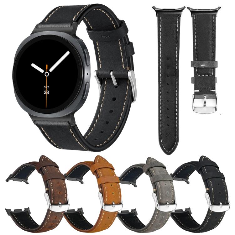 Cinturino per orologio xDfind Retro Crazy Horse Texture in pelle vegana, For Galaxy Watch9 / 8 / 8 Classic