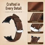 Cinturino per orologio xDfind Retro Crazy Horse Texture in pelle vegana, For Galaxy Watch9 / 8 / 8 Classic
