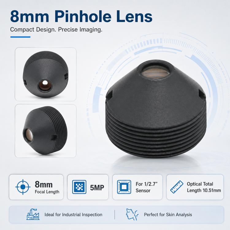 Lente appuntita 8mm compatibile con sensore 1/2,7" OV2710