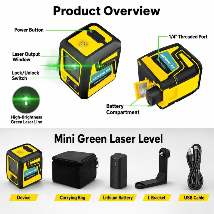Livella laser portatile ad alta precisione ZHENBING con staffa a L