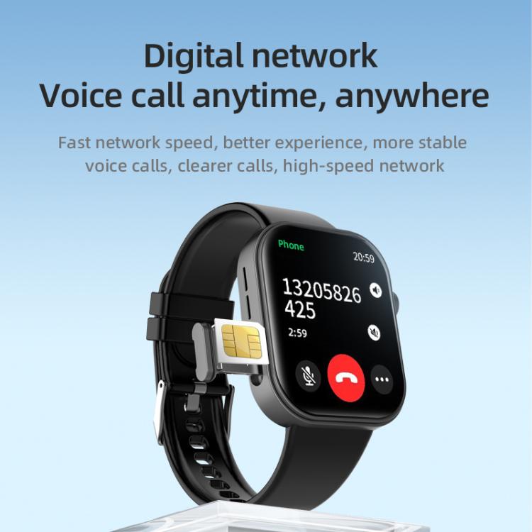 Smartwatch UNIWA I9 PRO con chiamate 4G, schermo IPS da 2,02 pollici, Android 8.1, supporto Wi-Fi e GPS., 2G+16G