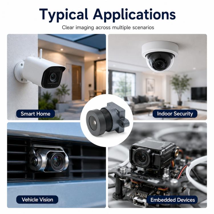 Obiettivo HD 4MP F1.8 per sensori 1/2,7 pollici domotica e videosorveglianza