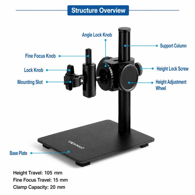 Supporto universale regolabile di precisione Supereyes Z009 per microscopio