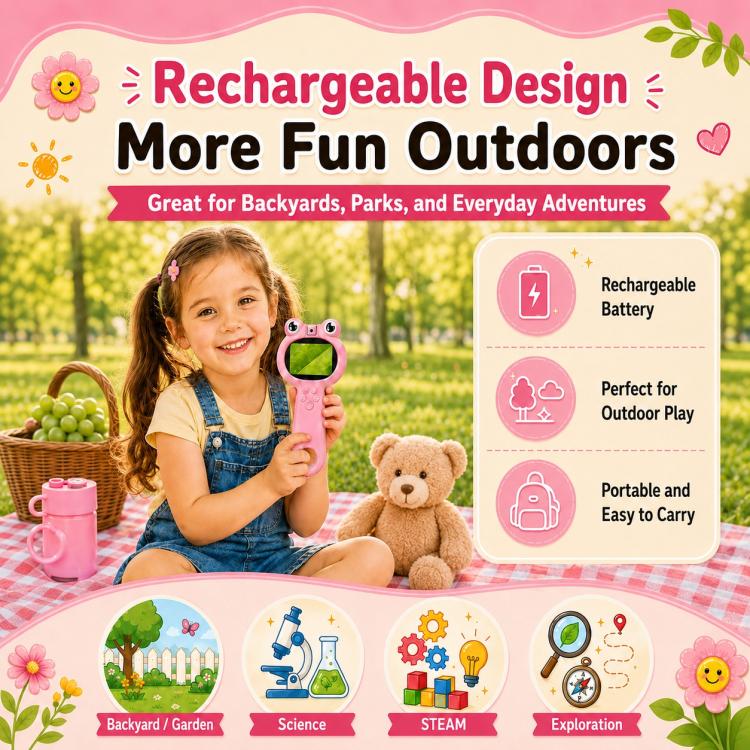 Microscopio digitale portatile 3 in 1 per bambini con lente d'ingrandimento
