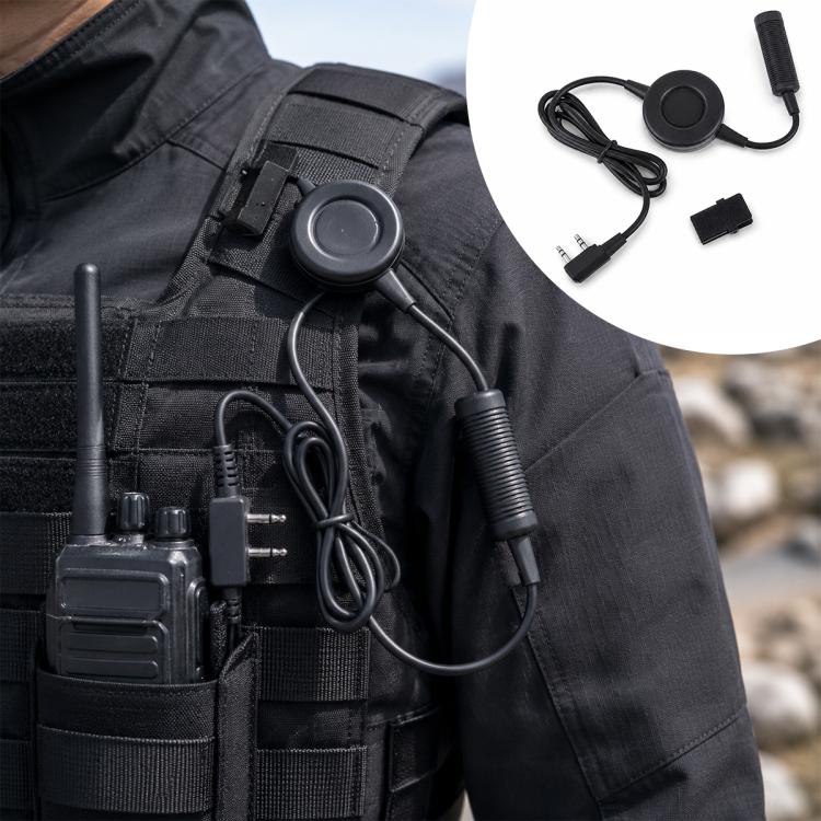 Cuffie walkie-talkie standard J-Standard TCI di grandi dimensioni con pulsante PTT rotondo di tipo K., K-type TCI