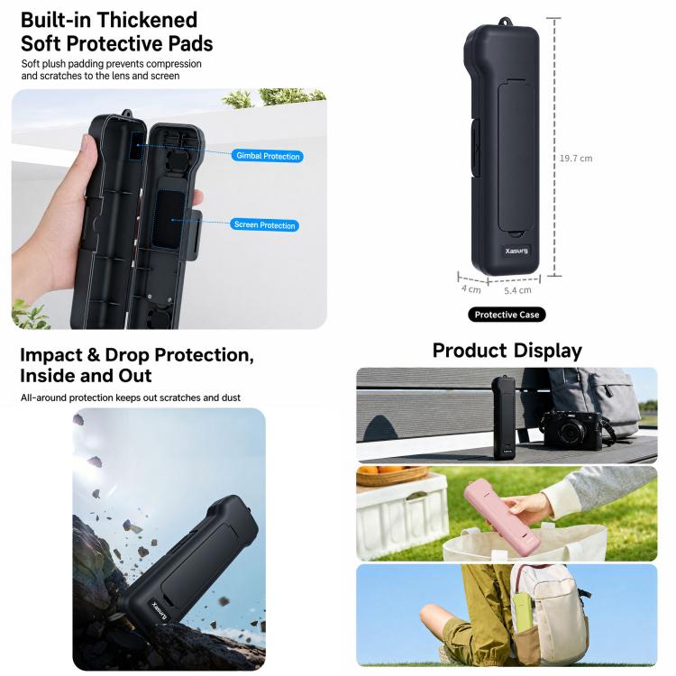 Copertura protettiva antiurto Xasurg con contenitore per filtro., For DJI Osmo Pocket 4 / 3