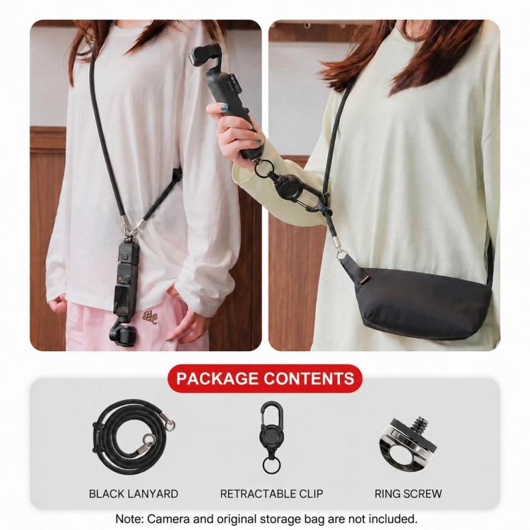 Cordino regolabile Xasurg con fibbia metallica per DJI Osmo Pocket 4/3