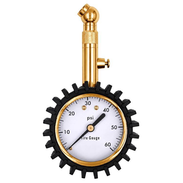 Manometro di precisione in metallo per pneumatici auto, Brass White Background Black Text, Brass Black Background White Text, Silver White Background Black Text, Silver Black Background White Text