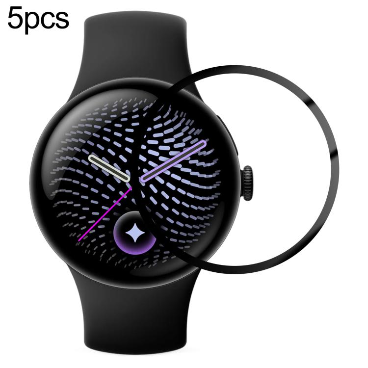 5 pezzi/confezione xDfind Pellicola protettiva per schermo in materiale composito 3D morbido e curvo, For Google Pixel Watch 5 41mm, For Google Pixel Watch 5 45mm