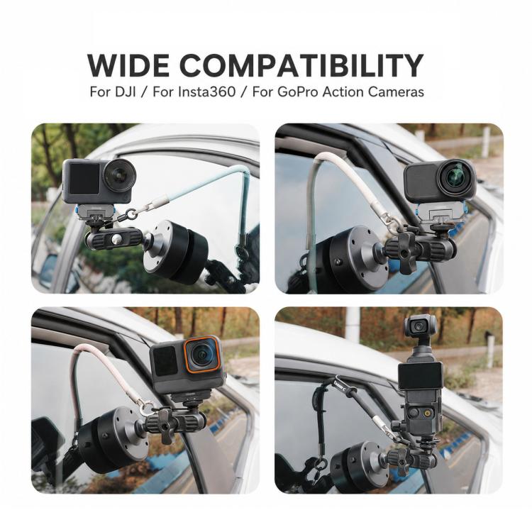 Supporto elettrico a ventosa per action camera DJI, GoPro, Insta360