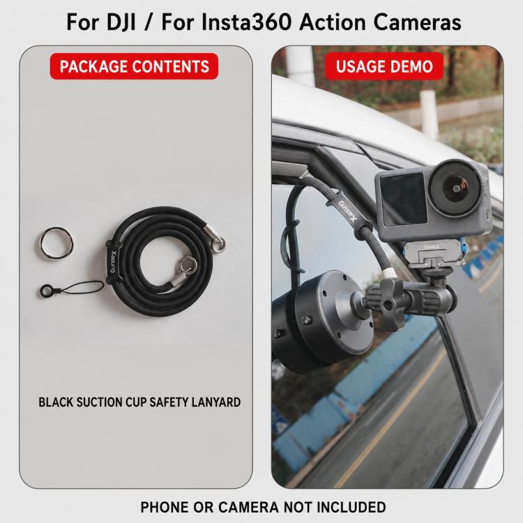 Supporto elettrico a ventosa per action camera DJI, GoPro, Insta360