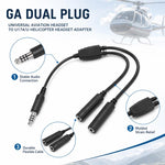 Adattatore per auricolari da elicottero da 7,1 mm GA Dual Plug a U174U