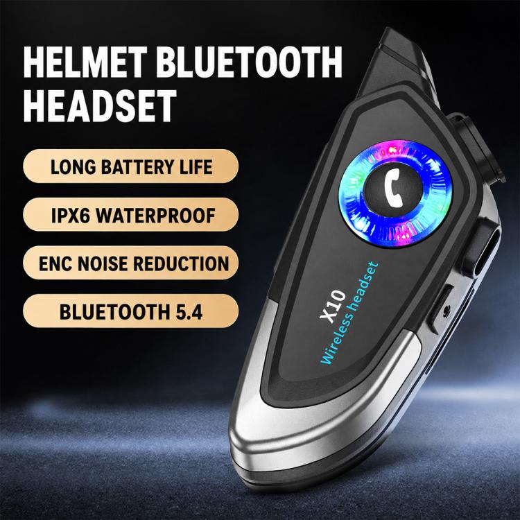 Auricolari Bluetooth impermeabili per casco da moto X10, Black Soft Mic, Black Hard Mic, Black 2 in 1