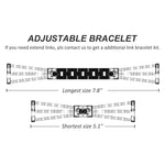 Cinturino per orologio in metallo xDfind Universal Flat End con tre diamanti, 20mm