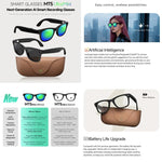 MT5 Mini Smart AI Audio Glasses, registrazione video AI, acquisizione foto AI, assistente vocale intelligente AI, Green Film Sunglasses, Anti Blue Light Lens