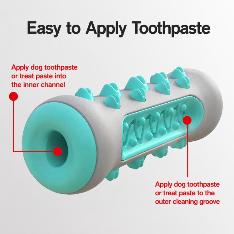 Giocattolo per cani a forma di osso masticabile, con guscio grigio rinforzato, ideale per la dentizione.