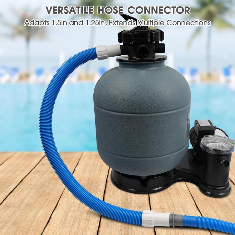 Connettore in plastica per tubo di aspirazione per piscina con 2 fascette in ferro