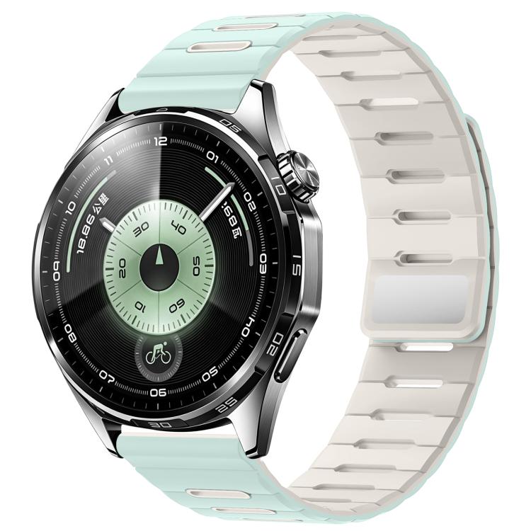 Cinturino per orologio magnetico in silicone bicolore a righe orizzontali., 22mm