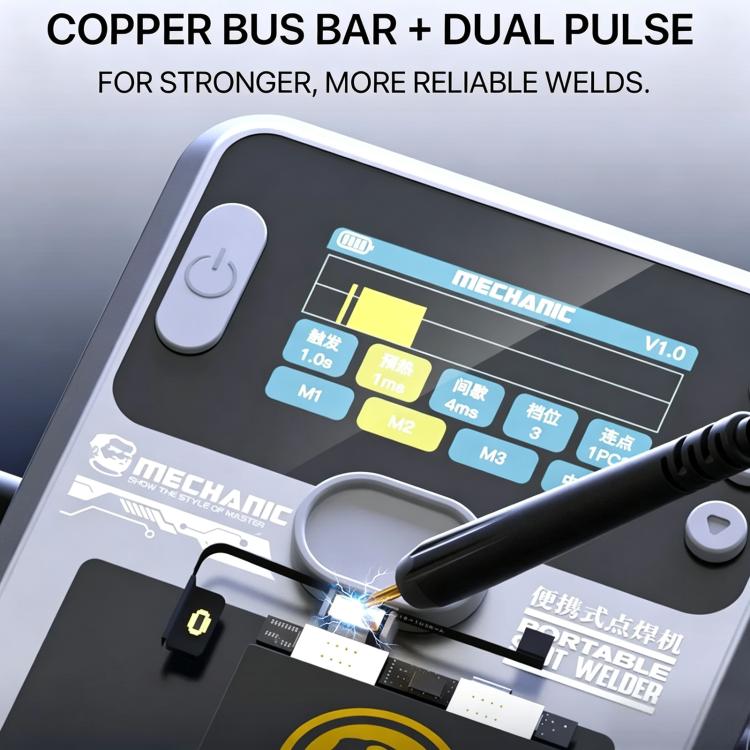 Saldatrice a punti a batteria portatile MECHANIC PN360 manuale/automatica a doppio impulso con display digitale., MECHANIC PN360