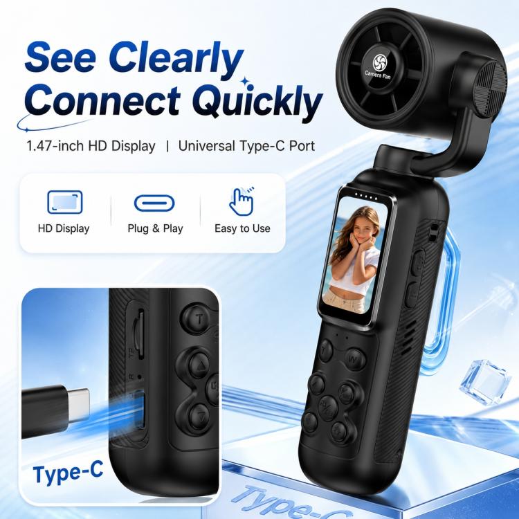 Videocamera portatile per vlog con schermo IPS da 1,47 pollici e risoluzione HD